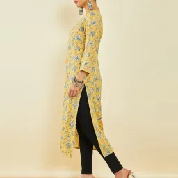soch Women Floral Print Straight Kurta image 2