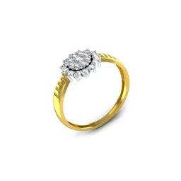avsar Yellow Gold Cubic Zirconia Studded Poonam Ring image 2