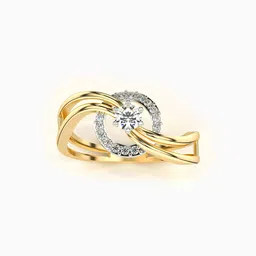 valanova Women Sterling Silver Gold-Plated Lab Grown Diamond Ring image 4