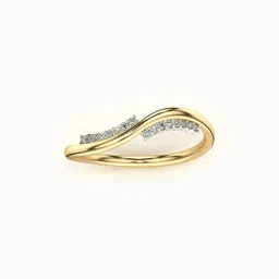 valanova Women Sterling Silver Gold-Plated Lab Grown Diamond-Studded Ring image 4