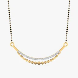 iski uski 18KT (750) Yellow Gold Diamond-Studded Mangalsutra image 2