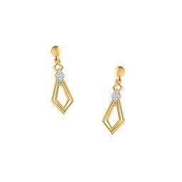iski uski 18 KT Yellow Gold Diamond Drop Earrings image 2