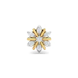 kuberbox Yellow Gold Diamond Studded Stud Earrings image 2