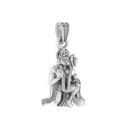 akshat sapphire 925 Sterling Silver God Hanuman Pendant image 2
