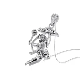 akshat sapphire 925 Sterling Silver God Hanuman Pendant image 2