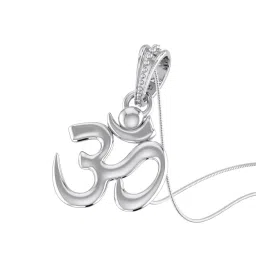 akshat sapphire 925 Sterling Silver Spiritual Om Pendant image 2
