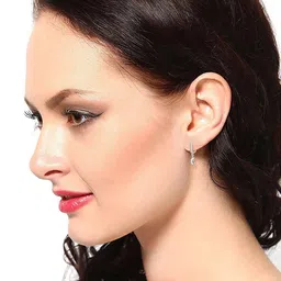 carlton london 925 Sterling Silver Rhodium-Plated Drop Earrings S528345E image 2