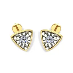 dishis Yellow Gold Diamond Designer Earrings image 2