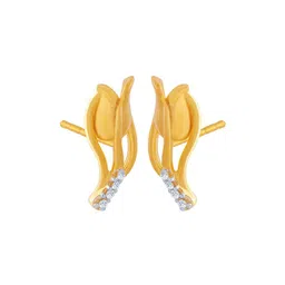 p.c. chandra jewellers Yellow Gold Studded Earrings image 2