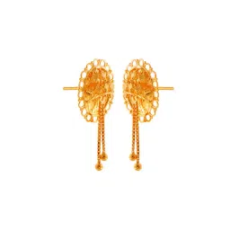 p.c. chandra jewellers Floral-Design Yellow Gold Drop Earrings image 2