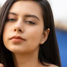 sheer by priyasi Sterling Silver Gold-Plated Enchanting Floral Stud Earrings image 2