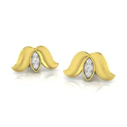avsar Yellow Gold Stone-Studded Stud Earrings image 2