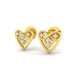 avsar Yellow Gold Stone-Studded Stud Earrings image 2