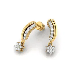avsar Yellow Gold Zirconia Stud Earrings image 2