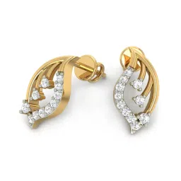 avsar Yellow Gold American Diamond Stud Earrings image 2
