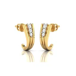 avsar Yellow Gold American Diamond Stud Earrings image 2