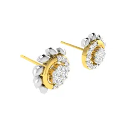 avsar Yellow Gold American Diamond Stud Earrings image 2