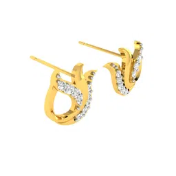 avsar Yellow Gold Stone-Studded Stud Earrings image 2