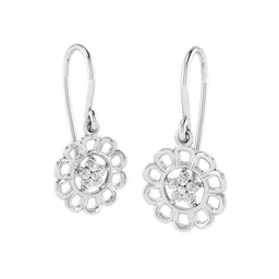 avsar White Gold Stone-Studded Stud Earrings image 2