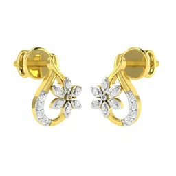 avsar Yellow Gold Stone-Studded Stud Earrings image 2