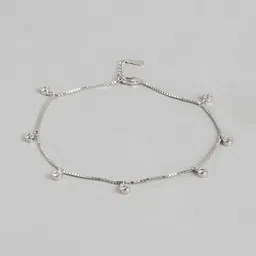 zavya Sterling Silver Stone-Studded Anklet image 2