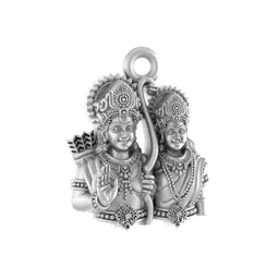 akshat sapphire Sterling Silver God Ram & Maa Sita Pendant image 2