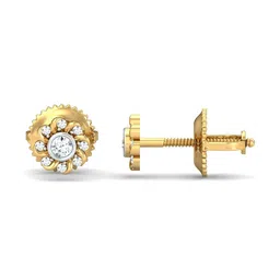 kuberbox Helit Yellow Gold Diamond Stud Earrings image 2