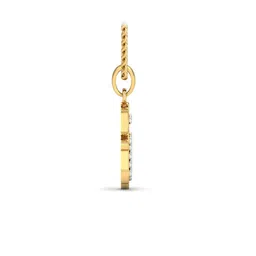 kuberbox Yellow Gold Diamond Hamsa Pendant image 2