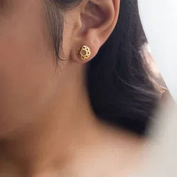 mannash Sterling Silver Gold-Plated Stud Earrings image 2