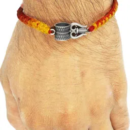 jewelyaari Sterling Silver Trishul Damru Rakhi image 2