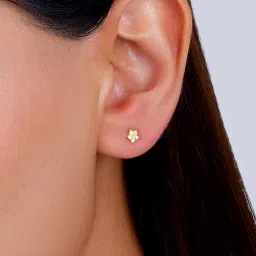 giva Sterling Silver Gold-Plated Zircon Star Stud Earrings image 2