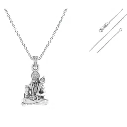 akshat sapphire Sterling Silver God Hanuman Pendant with Chain image 2