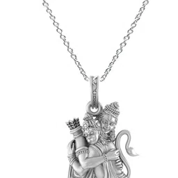 akshat sapphire Sterling Silver Hanuman Pendant with Chain image 2