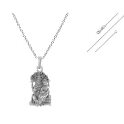 akshat sapphire Sterling Silver Narsimha Laxmi ji Pendant with Chain image 2