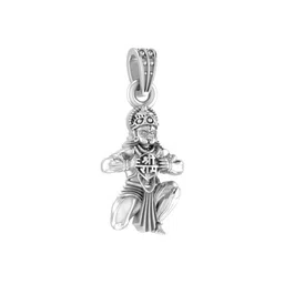 akshat sapphire Sterling Silver Hanuman Pendant with Chain image 2