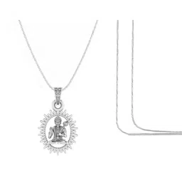 akshat sapphire Sterling Silver God Hanuman Chain Pendant image 2