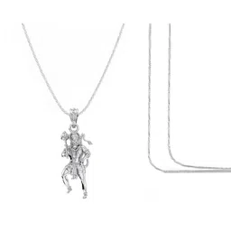 akshat sapphire Silver God Hanuman Chain Pendant image 2