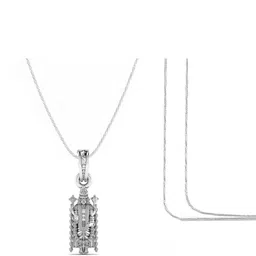 akshat sapphire Silver Tirupati Bala Ji Chain Pendant image 2