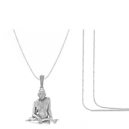 akshat sapphire Silver Swami Samarth Chain Pendant image 2