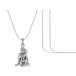 akshat sapphire Pure Silver God Vitthal Chain Pendant image 2