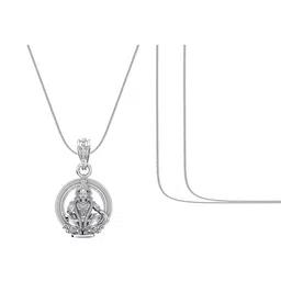 akshat sapphire Pure Silver God Hanuman ChainPendant image 2