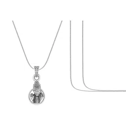 akshat sapphire Silver Panchmukhi Hanuman Chain Pendant image 2