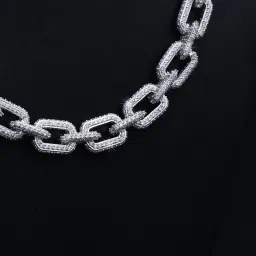 hiflyer jewels Sterling Silver Iced Out Rolo Chain image 2