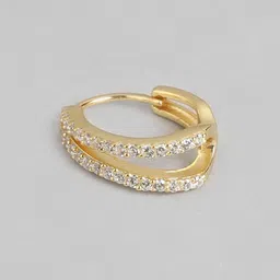 zavya Sterling Silver Gold-Plated Loops Classic Hoop Earrings image 2