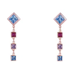 giva Sterling Silver Rose Gold-Plated Flying Colours Dangler Earrings image 2