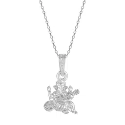 giva Sterling Silver Ganapati with Veena Pendant Chain image 2