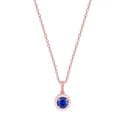 giva Sterling Silver Gold-Plated Stone-Studded Pendant with Chain image 2