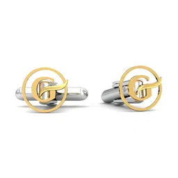 kuberbox Yellow Gold Alphabet G Cufflinks image 2