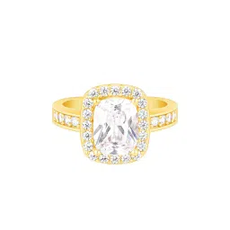 giva Silver Golden Solitaire Radiance Ring image 2