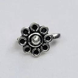 arte Girls Sterling Silver Floral Nose Pin image 2